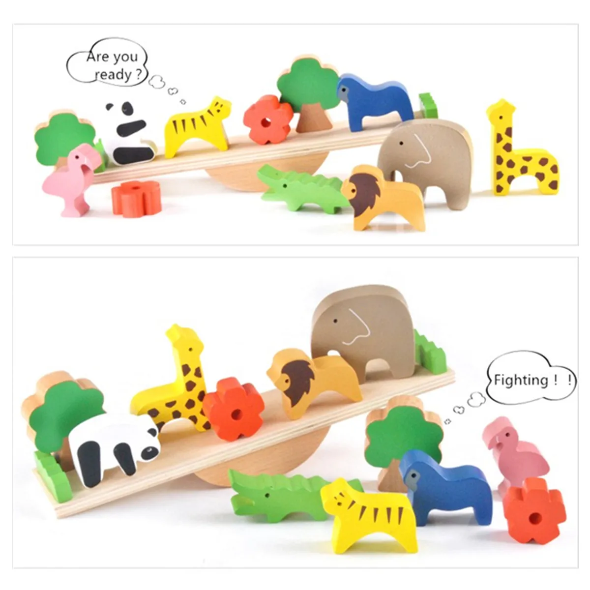 

Wooden Block Animals Moon Balance Stacking Game Building Blocks Birds Set Educational Math Intelligent Toys Gift for Children