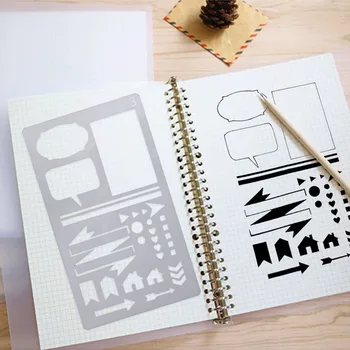 

12 Sheet Assorted Styles Hollow Out Artistic Drawing Templates Stencil 10pcs Colors Pen for DIY Craft Scrapbook Art Project