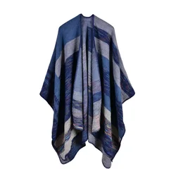 2017 new brand women ponchos and caps fashion striped cashmere scarves winter poncho Blanket knit outwear clothing lady echarpe 2017 new brand women ponchos and caps fashion striped cashmere scarves winter poncho Blanket knit outwear clothing lady echarpe