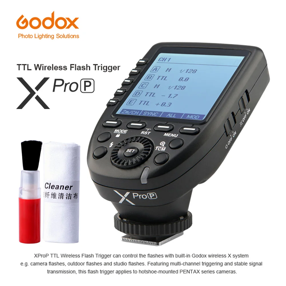 Godox ttl II 2,4G Беспроводная система X высокоскоростной ЖК-дисплей Экран Беспроводной Беспроводная вспышка триггера Xpro-P для Pentax K-1 645Z K70 K50 KP K-S2