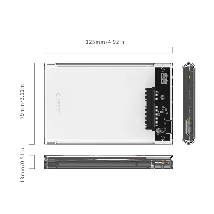 Прозрачный корпус для жесткого диска Orico 2139U3 2 5 дюйма адаптер Sata к Type C