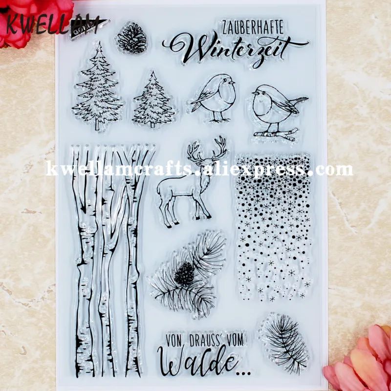 

German Winter Tree Scrapbook DIY photo cards rubber stamp clear stamp transparent stamp 12x17cm KW8042321