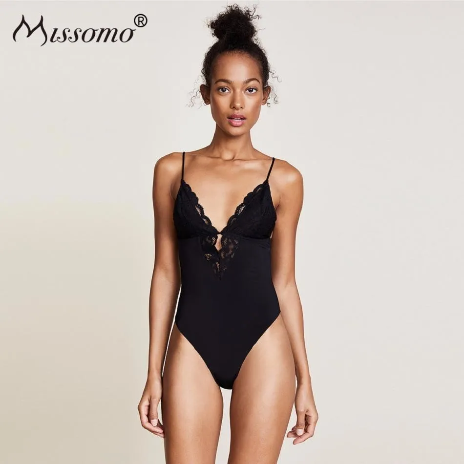 Missomo Costumes Women Sexy Lace Overall Bodysuit Body Off Shoulder