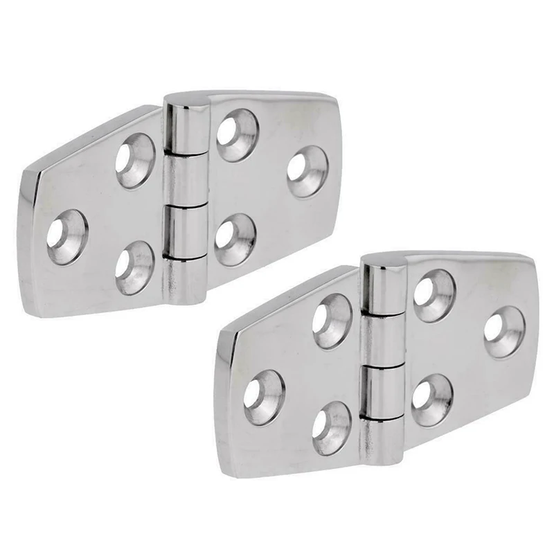 2x Door Hinge 38*76mm Marine Grade 316 Stainless Steel Polished DIY Caravan Boat
