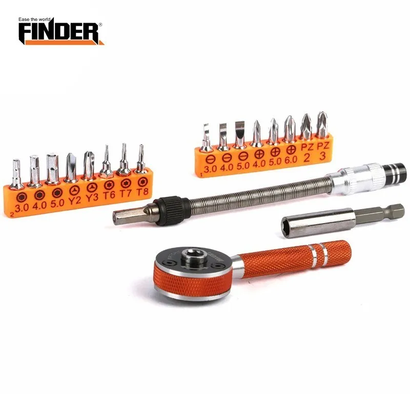 

FINDER 19pcs Household Ratchet Wrenches Screwdriver Set Laptop Computer Electrical Auto Car Repair Hardware Hand Tools Tool Kit