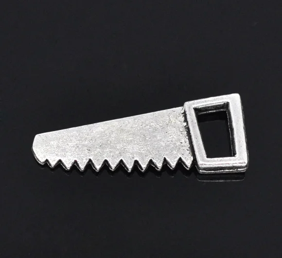 

Lovely 50 Silver Tone Saw Charm Pendants 23x9mm (B14372)