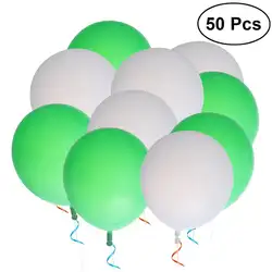 50 шт. дюймов 12 дюймов матовый цвет круглые латексные шары (зеленый и белый)
