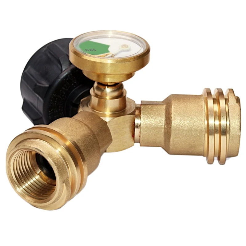 

Propane Y-Splitter Tee Adapter Connector With Propane Tank Gauge Level Indicator Leak Detector Gas Pressure Meter
