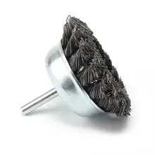 1 шт. " металлическая проволочная щетка для стаканчиков, гофрированная с 1/4" хвостовиком для точильного станка