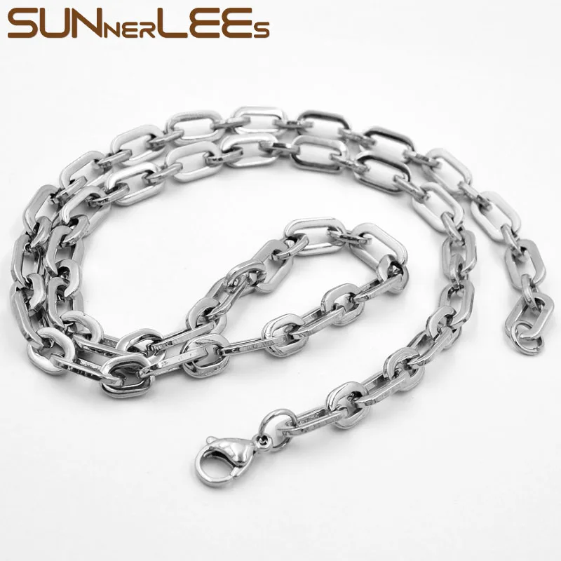 SUNNERLEES модные ювелирные изделия 316L ожерелье из нержавеющей стали 7 мм