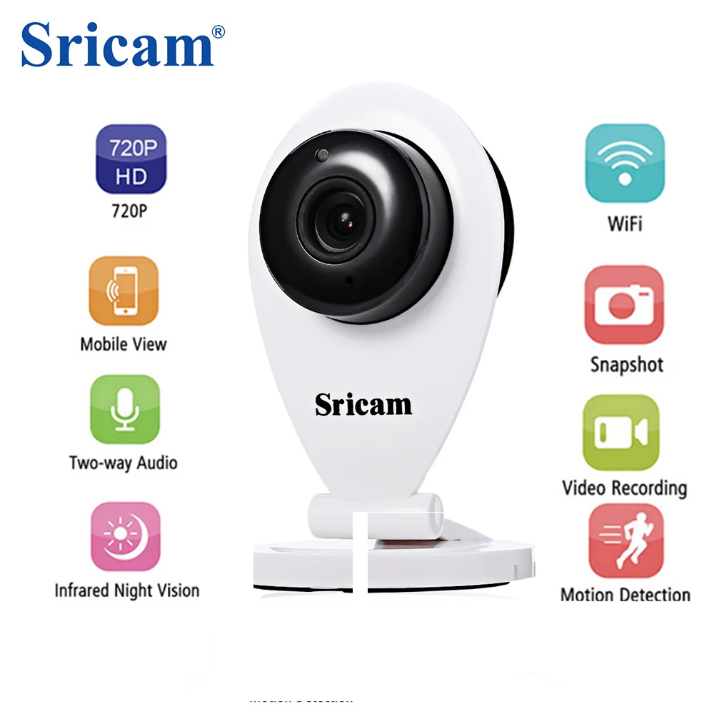 

Sricam SP009 HD IP Camera IR Cut Wifi Network Wireless Baby Monitor Camera 720P CCTV Home Security Two Way Video Indoor Camera