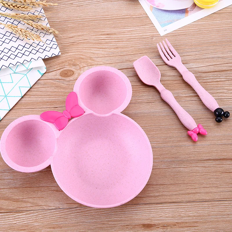 3pcs/set wheat straw children dish baby feeding bowl kids dinnerware set thicken cute baby bowl BPA free 3pcs/set wheat straw children dish baby feeding bowl kids dinnerware set thicken cute baby bowl BPA free