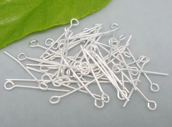 

DoreenBeads 600PCs Silver color Eye Pins 26x0.7mm(21 gauge) (B01723), yiwu