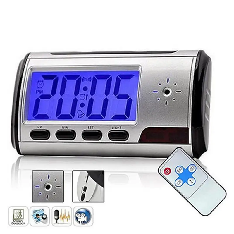 

Alarm Clock Camera 2.0 M Mini Security Hidden DVR Camera Motion Detector Recorder Camera For Home Office Security Surveillance