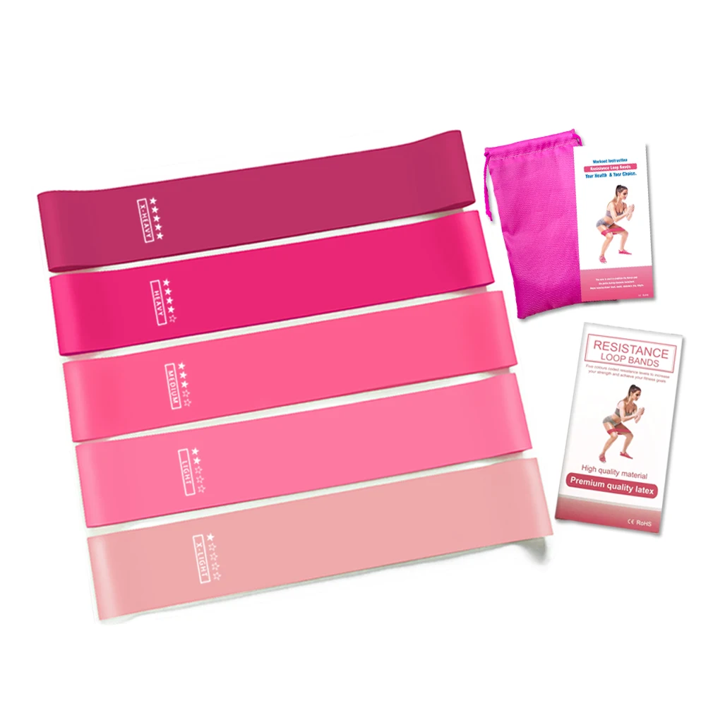

Ombre Red Resistance Bands Workout Yoga Gym Rubber Band Pilates Sport Pull up Resistance Loop Exercise Bands 5 Color/Set