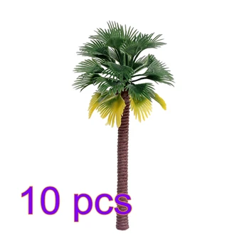 

10pcs 15cm Plastic Coconut Palm Tree Train Railroad Architecture Diorama Tree Model Accessories Kits For Kids 2019