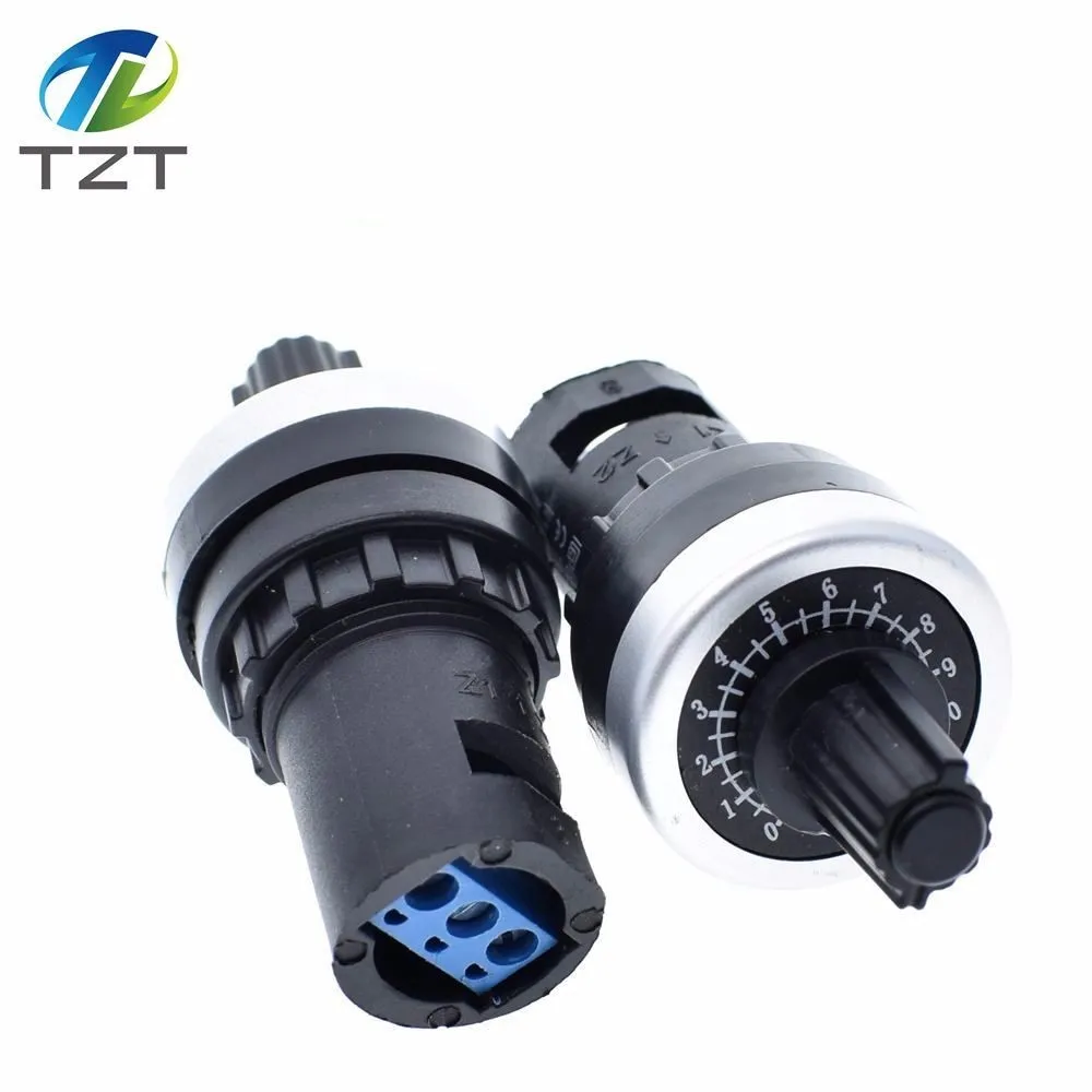 

TZT LA42DWQ-22 1K 2K 5K 10K 22mm Diameter Pots Rotary Potentiometer Converter Governor Inverter Resistance Switch