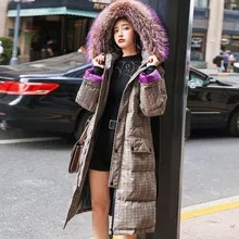 Casual Long Winter Jacket Coat Women Fashion Lattice Hooded Fur Collar 90% White Duck Down Jacket Slim Warm Feather Overcoat 205 цена Casual Long Winter Jacket Coat Women Fashion Lattice Hooded Fur Collar 90% White Duck Down Jacket Slim Warm Feather Overcoat 205 цены онлайн