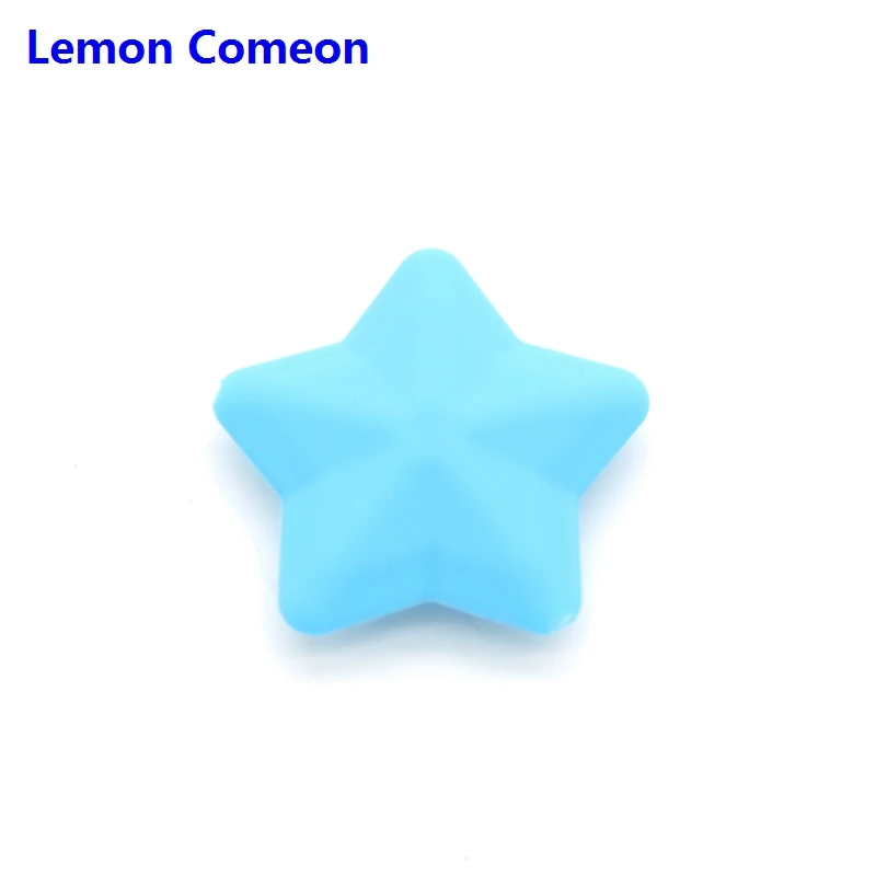 Lemon Comeon, 5 шт., силиконовая звезда, BPA бесплатно, силиконовые бусины, игрушка для грызунов, подарок для медсестры, сделай сам, цепочка для соски, ожерелье, прорезыватель, аксессуары