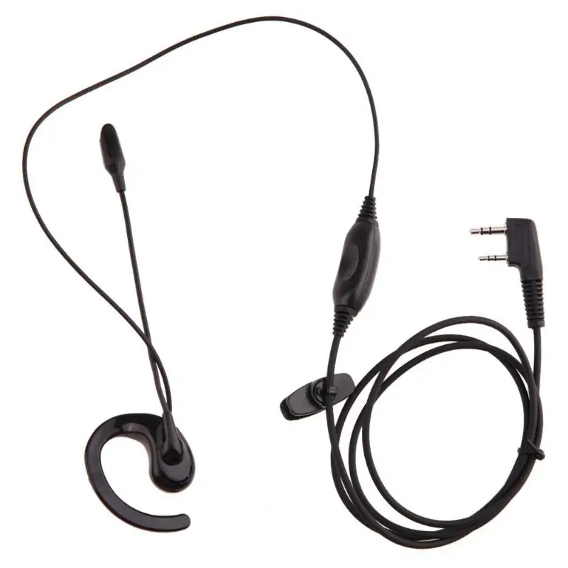 

2 Pin Earhook Ear Bar Earpiece Motorcycle Headphone PTT MIC for Baofeng HYT
