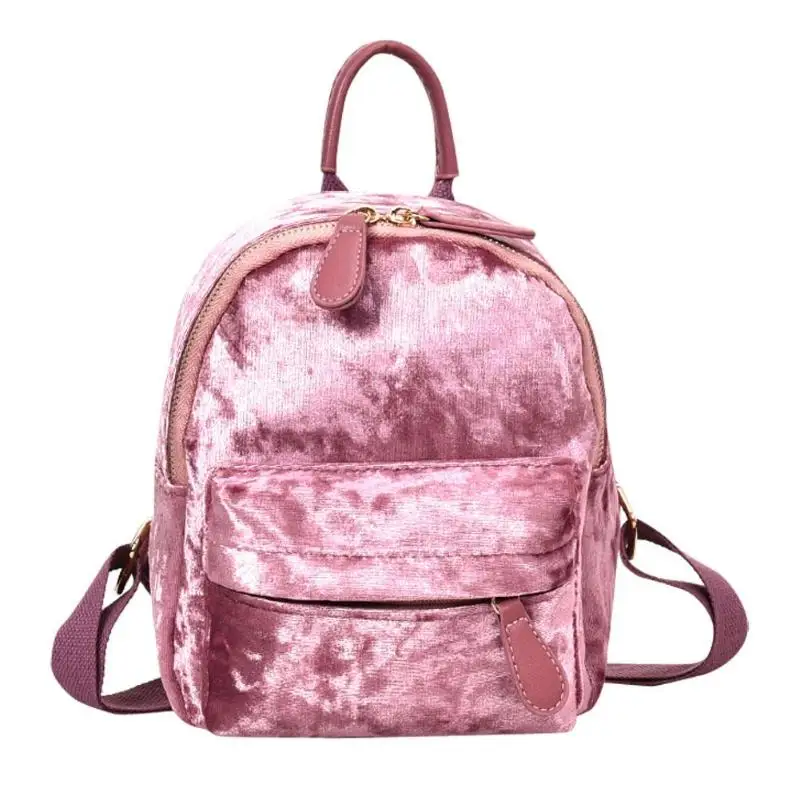 

Fashion Simple Women Soft Velvet Backpack Teenager Girls Small Small Travel Backpacks School Bag for Teenager Girls