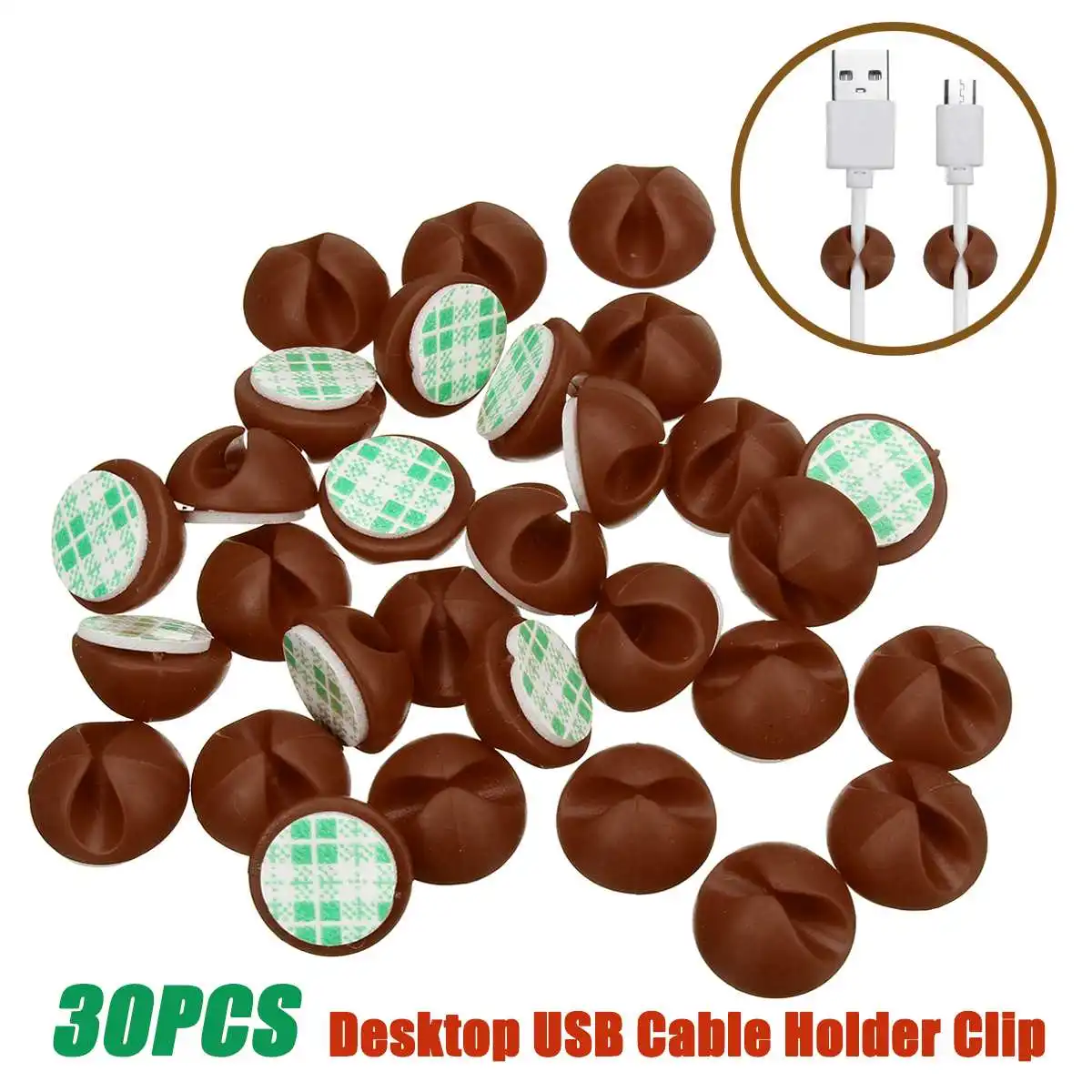 

30pcs Car Desk Wall Fastener Earphone Clip Clips USB Wire Cable Line Organizer Retainer Clamp Clamps Auto Tie Lines Fixed Clips