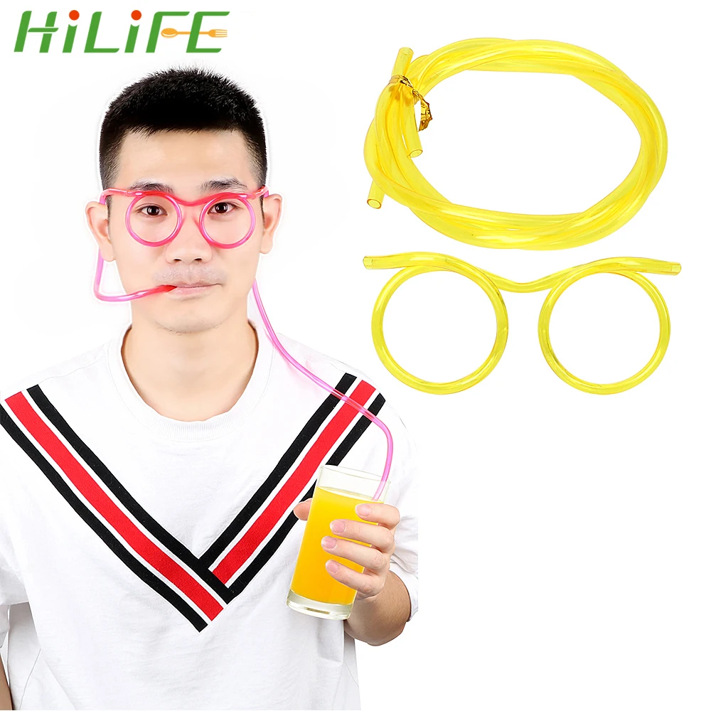 

HILIFE Plastic Drinking Straws Soft Glasses Straw Flexible Drinking Tube Kids Party Birthday Party Supplies Random Color