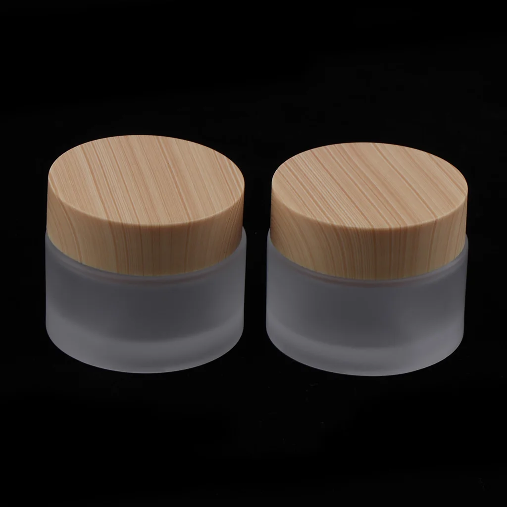 

MagiDeal 2x20g frosted Glass Cosmetic Box Bottle Cream Jars Container EMPTY Perfect For Sampling Or Storing Makeup