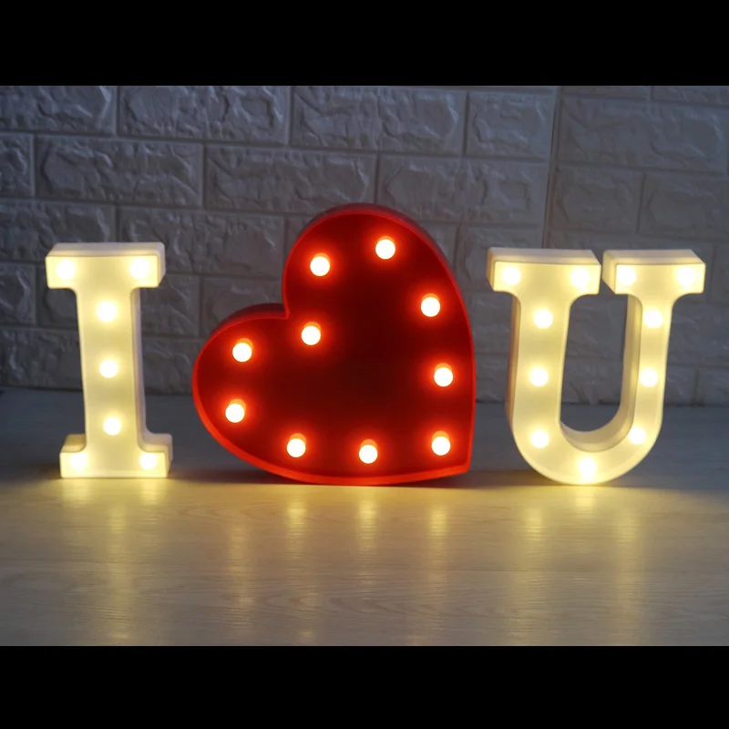 DIY Letter LED Night Light White Plastic 26 Alphabet Lights Lamp For Birthday New Year Valentine's Day Holiday Room Decoration DIY Letter LED Night Light White Plastic 26 Alphabet Lights Lamp For Birthday New Year Valentine's Day Holiday Room Decoration
