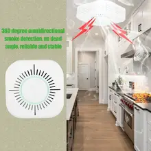 360 градусов Дымовая пожарная сигнализация независимый wifi Acousto оптический детектор дыма беспроводной домашний охранный газовый тестер