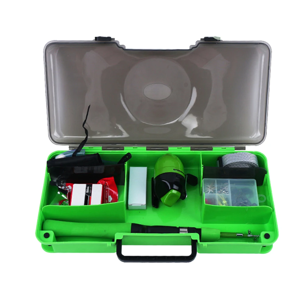 خفيفة الوزن الاطفال الصيد قضيب القطب بكرة خيط صنارة الصيد كومبو كيت الأطفال قصبة صيد خشبية للأطفال المبتدئين مع صندوق تخزين