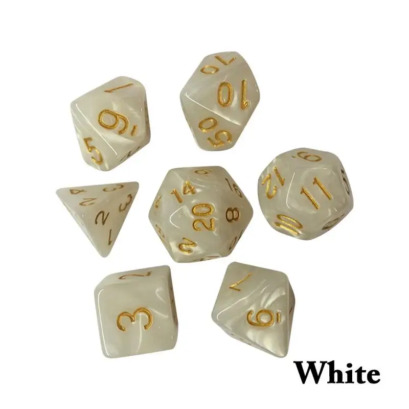 7 шт. набор игральных костей D & d D4 d6 d8 d10 % d12 d20 многогранные кости Rpg Семейная Игра