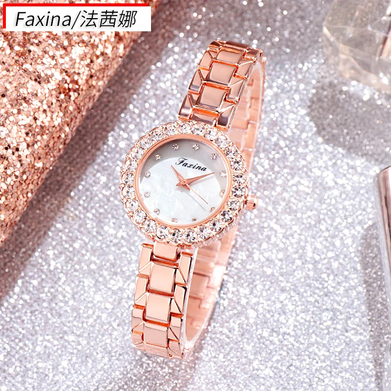 Розовое золото для женщин's комплект часов Часы Браслет из двух частей простой часы Diamond для женщин часы водонепроница кварцевые часы