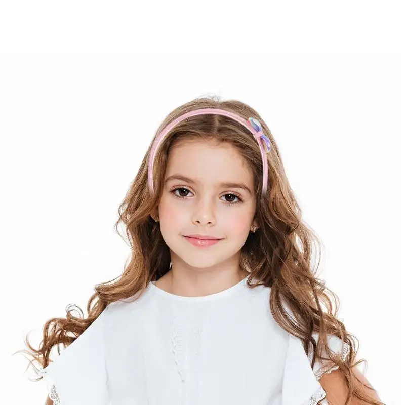 Симпатичная блестящая повязка на голову для ребенка, детская повязка для волос, головной убор, красочная милая повязка для волос с бантом для девочки