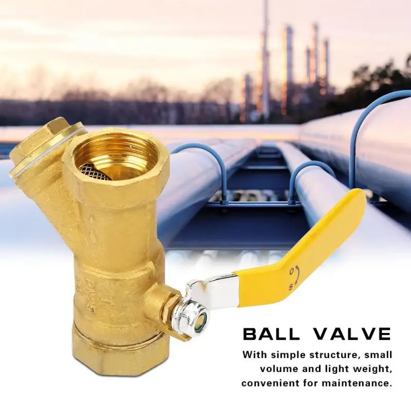 Valvola a sfera DN25 Valvola a sfera 1 pollice BSP Valvola a sfera Y tipo Y Filtro in ottone Valvola a sfera filtro 1BSP DN25 filettatura interna per acqua gasolio