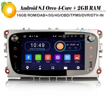 

Quad Core Android 8.1 Autoradio DAB+ WiFi 4G GPS Radio BT SD OBD DVT-IN Car Multimedia Player FOR FORD Mondeo Focus S-Max C-Max