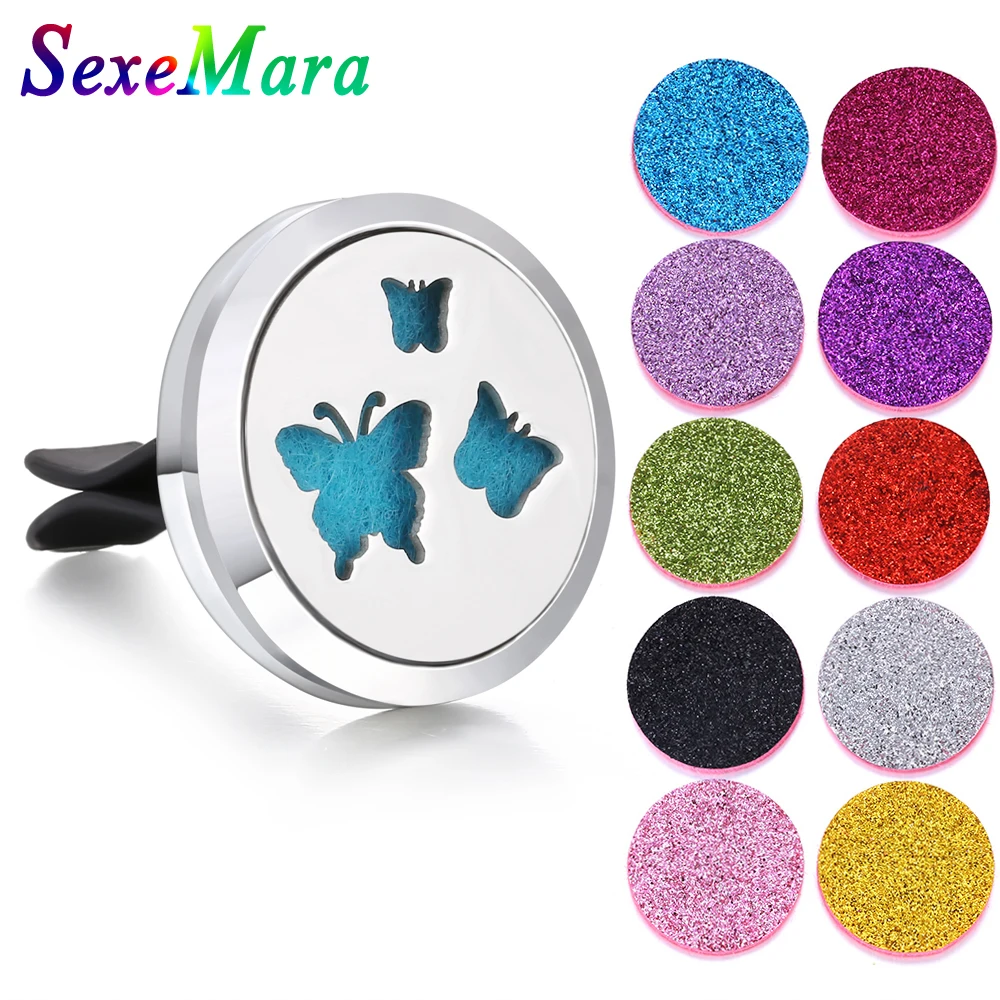 

Aromatherapy Jewelry Car Perfume Diffuser Stainless Steel Butterfly Vent Freshener Car Essential Oil Diffuser Perfume Locket