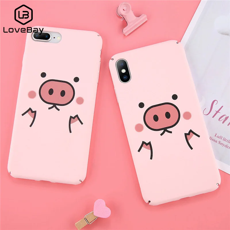 Lovebay милые мультики розовый свинья мобильный телефон оболочка для iphone XS MAX XR 7/8 Plus 6