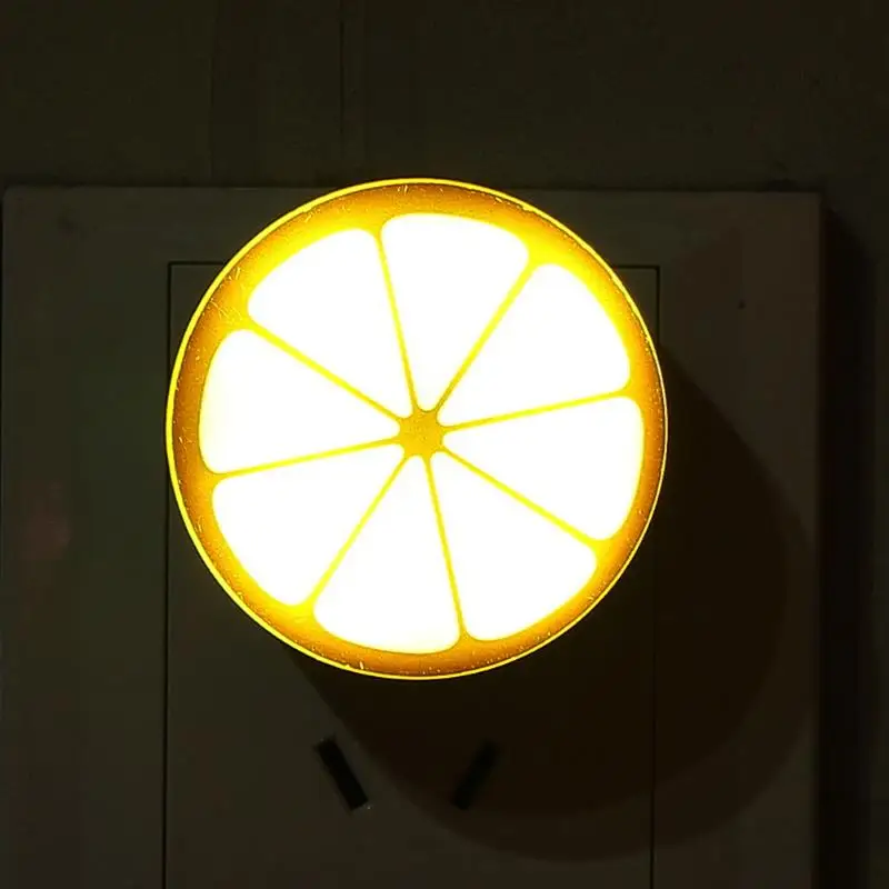 Lemon Pattern Мини светодиодный ночник с автоматическим датчиком управления лампа для