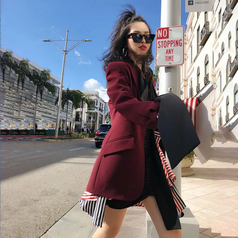 Costume Nouveau Manches Petit Mode Shown 2019 Veste Longues Printemps As Qf352 Unique À Supérieure Couture Femmes De Bouton Col Deat Qualité YwEt6q6