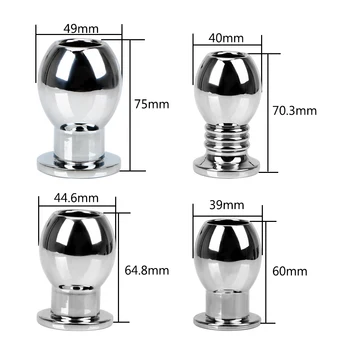 VATINE Metal Hollow Anal Plug Douche Enema Prostata Massager Sex Toys For Woman Men Gay Peep Vaginal Butt Plug Anal Dilator 2