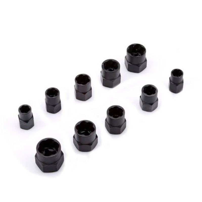 

11xSet Damaged Nut Bolt Remover Stud Extractor Set Broken Bolt Removal Kit