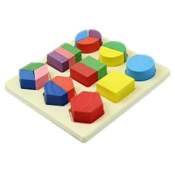 

Colored Baby Kids Wooden Aliquots Boards Learning Educational Toy Geometry Block Toys Montessori Early
