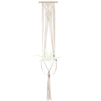 

Practical Boutique Macrame Plant Hanger Indoor Outdoor Plant Holder Cotton Rope Hangers 2 Pcs Boho Hanging Planter,41 Inch