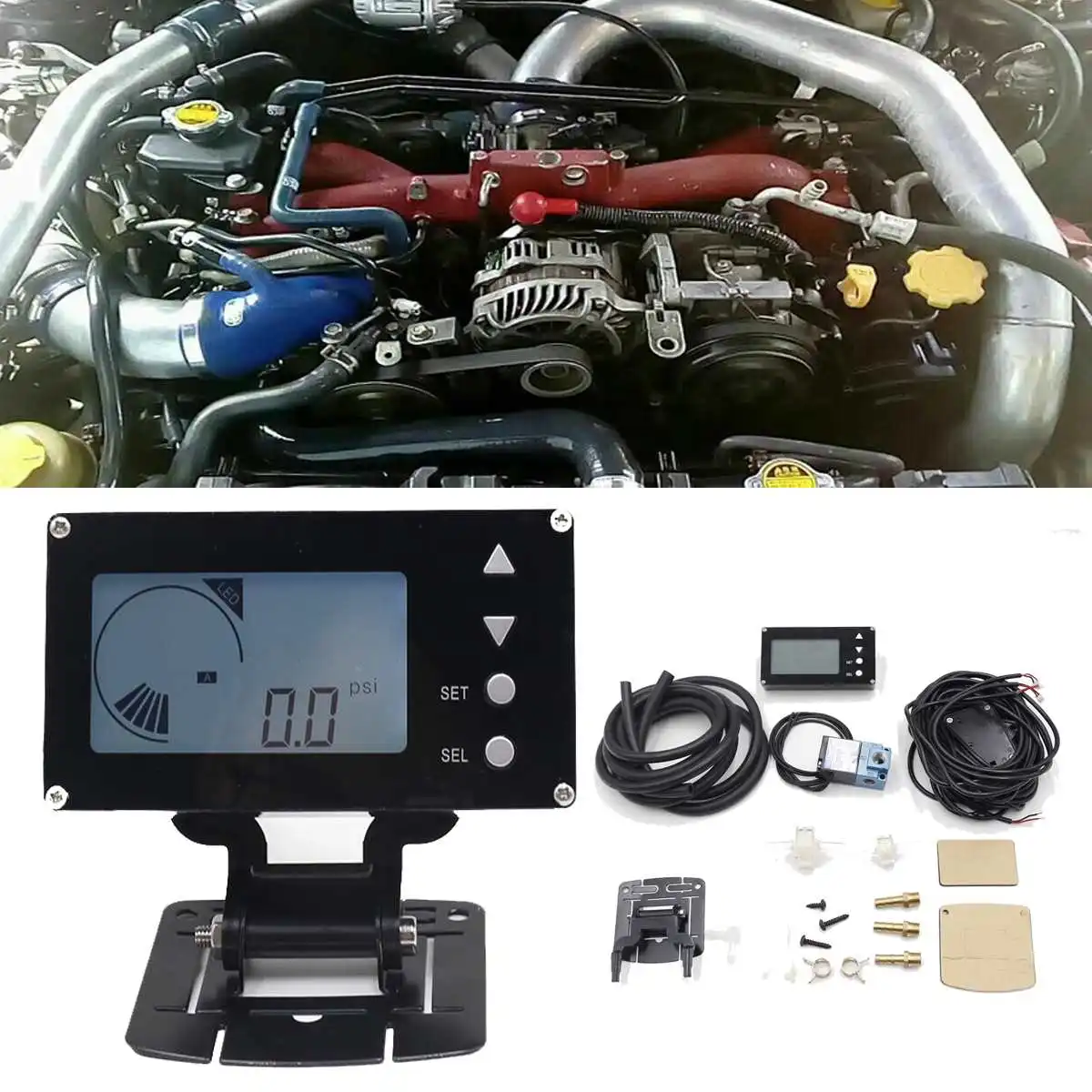 

Car Electronic Boost Controller Turbo DO701 EVC Turbocharged Controller Universal Electronic Valve Controller EL Display Unit