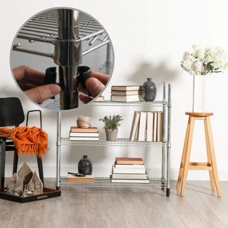 

50Packs Shelving Sleeves Wire Shelving Shelf Lock Clips Bamboo Tube Fixed Plastic Clip Set Dia Post Shelvings