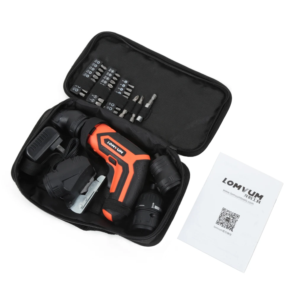 

Lomvum Electric Screwdriver With Mini Conversion Heads Multi-function Cordless Rechargeable Power Tool Sets Built-In Battery