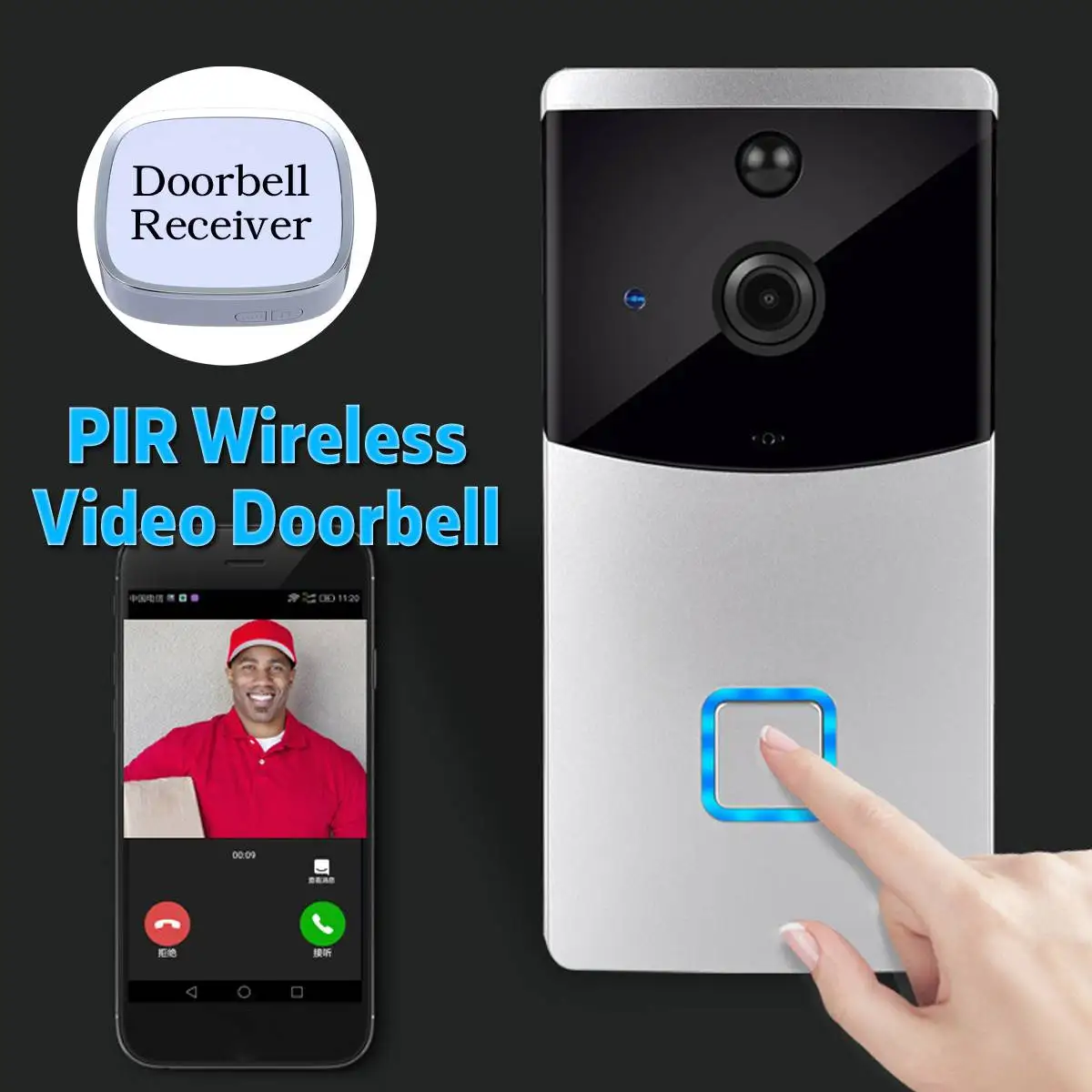 IP видеосвязь WI-FI видео-телефон двери дверной звонок Беспроводная камера Wi-Fi для дверного звонка для квартиры ИК-сигнализация Беспроводной