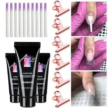 Быстрое наращивание ногтей волокно Кристалл Расширение пластиковый набор Гель-лак для ногтей поли Нейл-арт инструменты для DIY