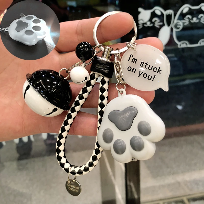 

Cartoon Cat Dog Claws Bell Accessories Cute Keychain Key-rings Key Chain Keyring Keychains Women Girlfriend Student Gifts SL108